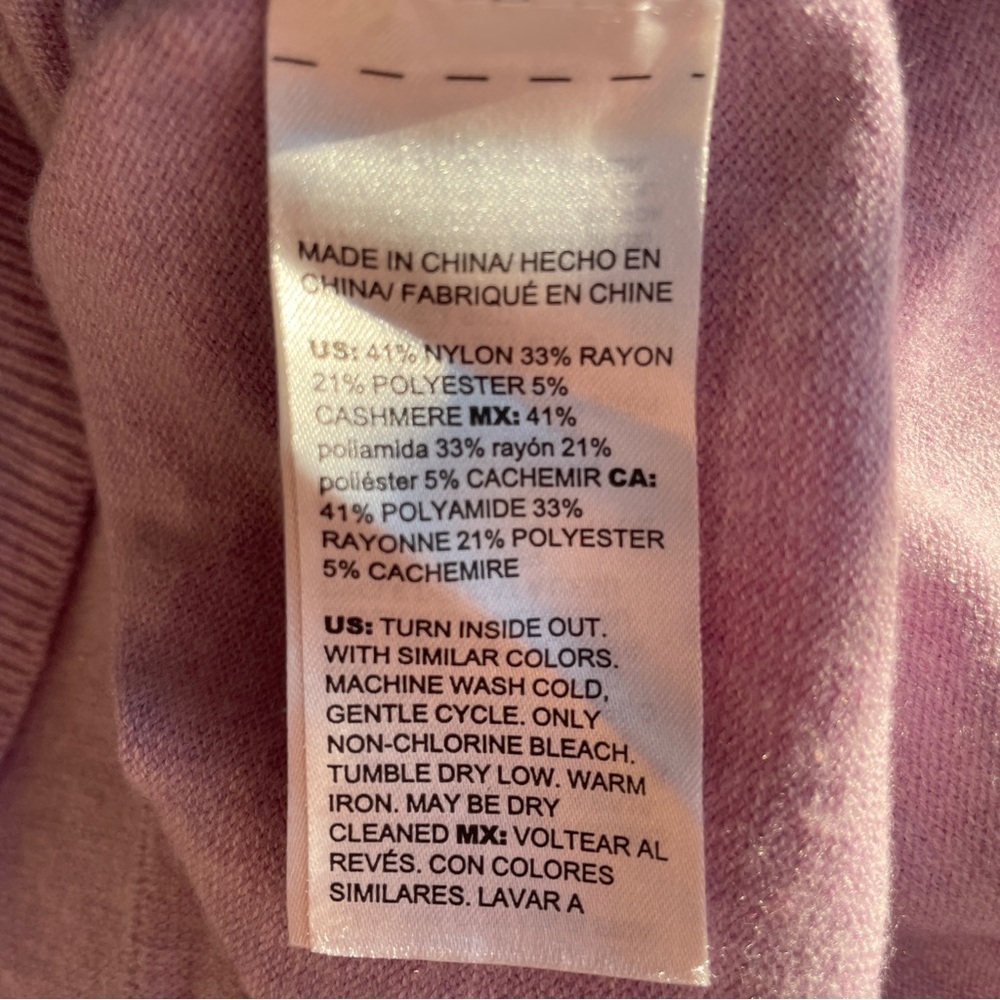 Chico’s Center Seam Lavender Pastel Spring Cotton Cashmere Blend Sweater 3 XL - Picture 6 of 6